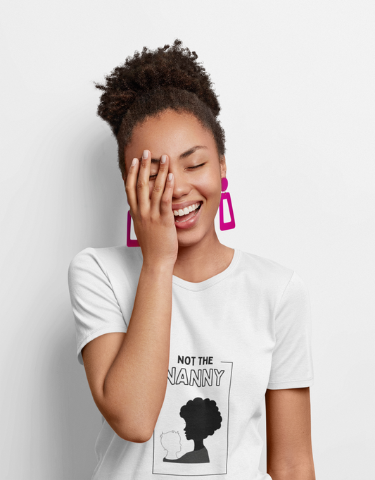 “Not The Nanny” Tee | Black Silhouette Portrait, Statement Graphic Unisex organic cotton t-shirt