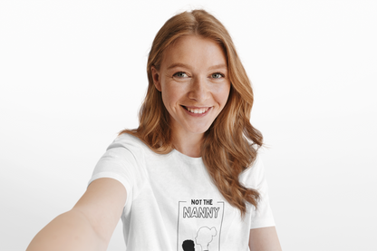 “Not The Nanny” Tee | White Silhouette Portrait, Statement Graphic Unisex organic cotton t-shirt