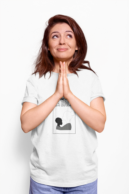 “Mi Sunt Minga La Balia” Tee | White Silhouette Portrait, Statement Graphic Unisex organic cotton t-shirt