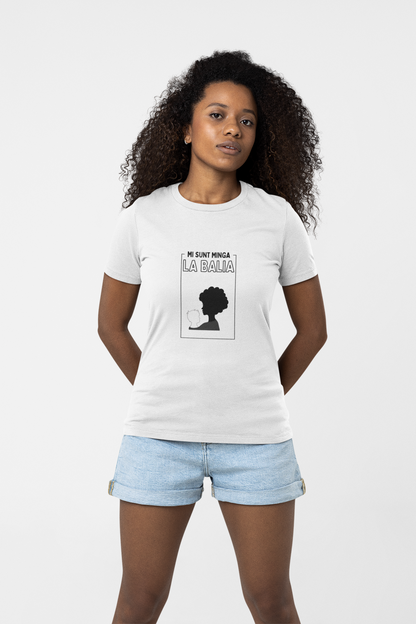 “MI SUNT MINGA LA BALIA” Tee | Black Silhouette Portrait, Milanese Dialect Statement Graphic Unisex organic cotton t-shirt
