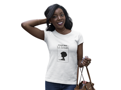 “MI SUNT MINGA LA BALIA” Tee | Black Silhouette Portrait, Milanese Dialect Statement Graphic Unisex organic cotton t-shirt
