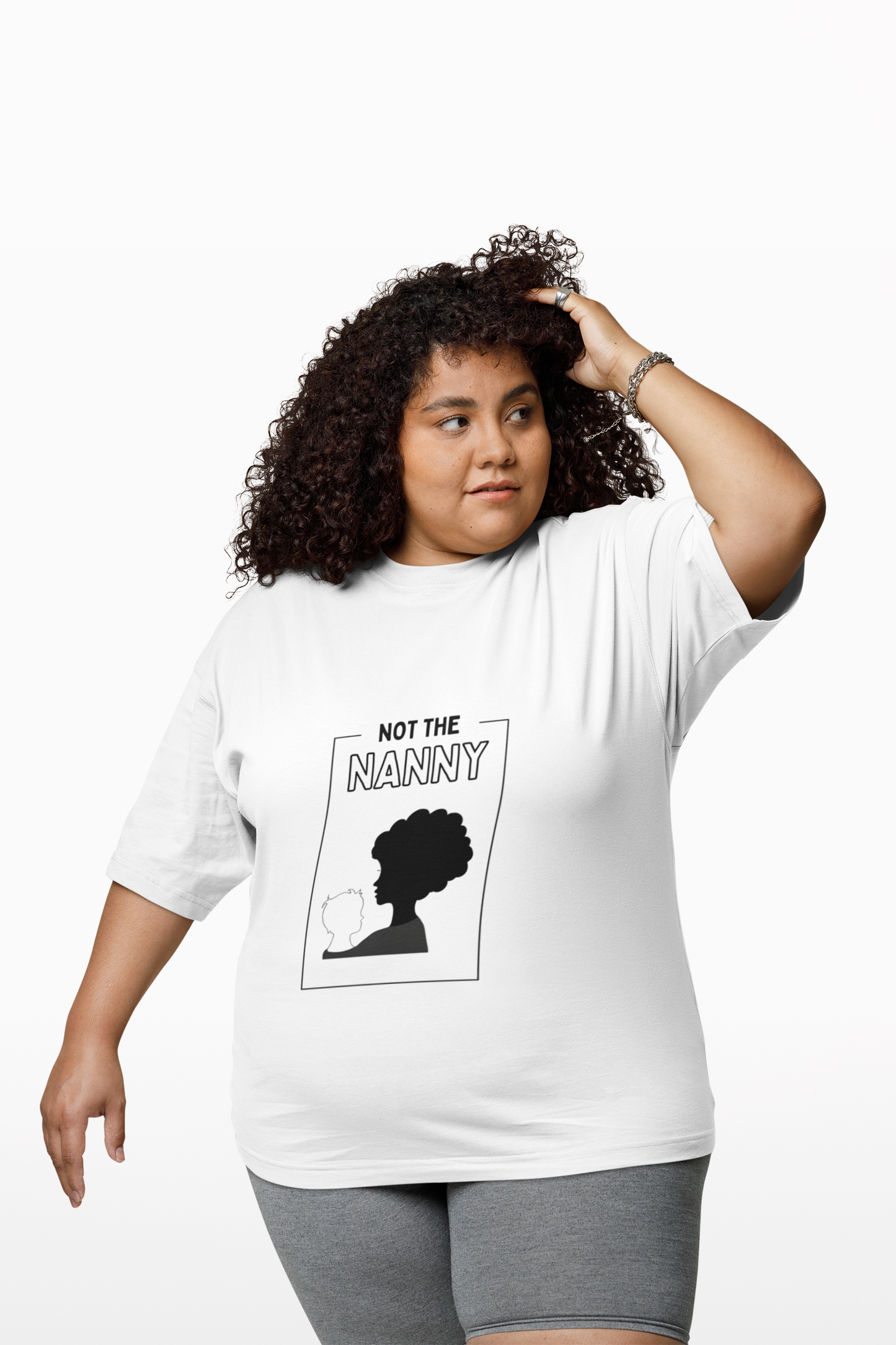 “Not The Nanny” Tee | Black Silhouette Portrait, Statement Graphic Unisex organic cotton t-shirt